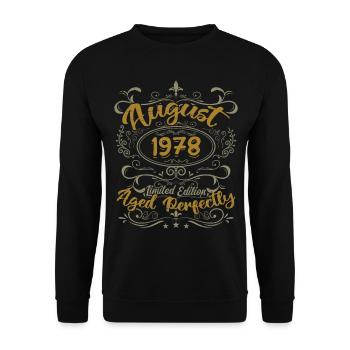 Août 1978 Août Cadeau Anniversaire 1978 Août 1978 - Sweat-shirt Unisexe - noir - Devant - Alina (178cm) & Michal (187cm)