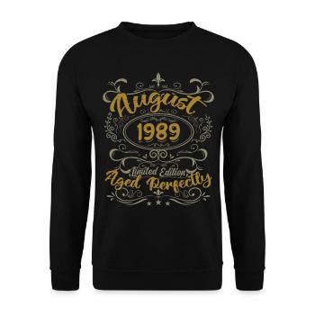 Août 1989 Août Cadeau Anniversaire 1989 Août 1989 - Sweat-shirt Unisexe - noir - Devant - Alina (178cm) & Michal (187cm)