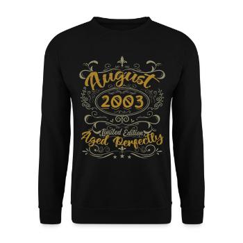 Août 2003 Août Cadeau Anniversaire 2003 Août 2003 - Sweat-shirt Unisexe - noir - Devant - Alina (178cm) & Michal (187cm)