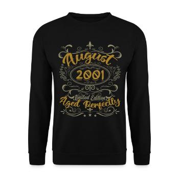 August 2001 August Birthday Gift 2001 August 2001 - Unisex Sweatshirt - black - Front - Alina (178cm) & Michal (187cm)