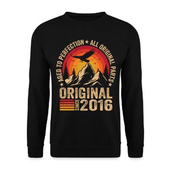 Original 2016 Vintage 2016 Anniversary 2016 Retro - Unisex Sweatshirt - black - Front - Alina (178cm) & Michal (187cm)