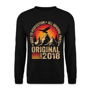 Original 2018 Jahrgang 2018 Jubiläum 2018 Retro - Unisex Pullover - Schwarz - Vorne - Alina (178cm) & Michal (187cm)