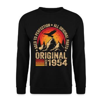 Original 1954 Vintage 1954 Anniversaire 1954 Rétro - Sweat-shirt Unisexe - noir - Devant - Alina (178cm) & Michal (187cm)