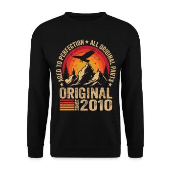 Original 2010 Vintage 2010 Anniversary 2010 Retro - Unisex Sweatshirt - black - Front - Alina (178cm) & Michal (187cm)