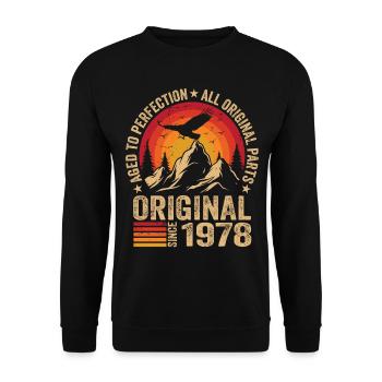 Original 1978 Vintage 1978 Birthday 1978 Retro - Unisex Sweatshirt - black - Front - Alina (178cm) & Michal (187cm)