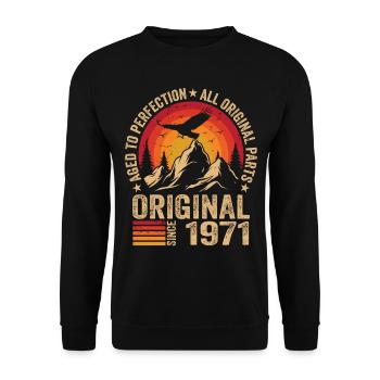 Original 1971 Vintage 1971 Anniversaire 1971 Rétro - Sweat-shirt Unisexe - noir - Devant - Alina (178cm) & Michal (187cm)