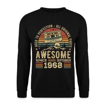 September 1968 Birthday Gift September 1968 - Unisex Sweatshirt - black - Front - Alina (178cm) & Michal (187cm)
