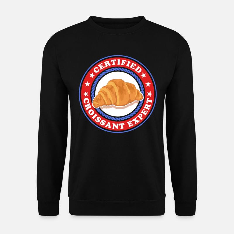 Croissant Experte Hörnchen Beugel Geschenk - Unisex Pullover - Schwarz