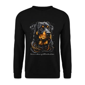 Home is where my Rottweiler lives... - Unisex Sweatshirt - black - Front - Alina (178cm) & Michal (187cm)