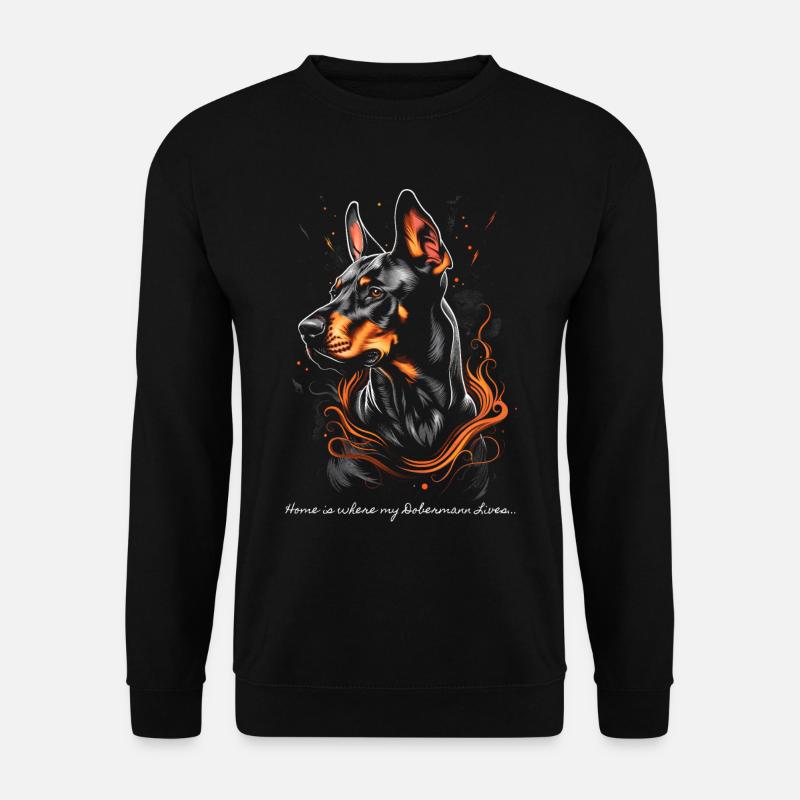 Home is where my Dobermann lives... - Unisex Sweatshirt - black