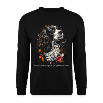 Home is where my English Springer Spaniel lives... - Unisex Sweatshirt - black - Front - Alina (178cm) & Michal (187cm)