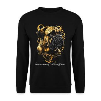 Home is where my Bullmastiff lives... - Unisex Sweatshirt - black - Front - Alina (178cm) & Michal (187cm)