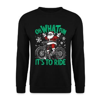 WEIHNACHTSMANN HARDTAIL MOUNTAINBIKE WEIHNACHTS - Unisex Pullover - Schwarz - Vorne - Alina (178cm) & Michal (187cm)