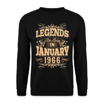 Légende de l’anniversaire de janvier 1966 - Sweat-shirt Unisexe - noir - Devant - Alina (178cm) & Michal (187cm)