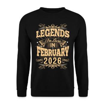 February 2026 birthday legend - Unisex Sweatshirt - black - Front - Alina (178cm) & Michal (187cm)