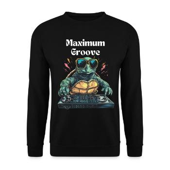 Maximum Groove - Cool DJ turtle - Unisex Sweatshirt - black - Front - Alina (178cm) & Michal (187cm)
