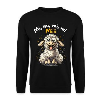 Mi Mi Mi Mi Miii - Funny Sheep Design - Unisex Sweatshirt - black - Front - Alina (178cm) & Michal (187cm)