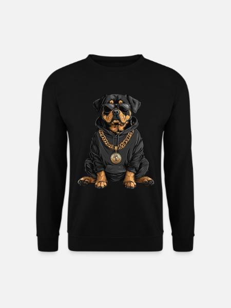 Cooler Rottweiler im Hip-Hop Style - Unisex Pullover - Schwarz