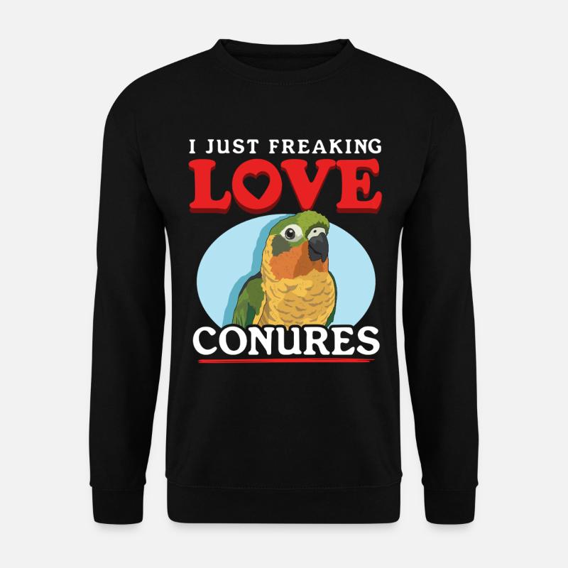 Conure Conures Papageien Geschenk - Unisex Pullover - Schwarz