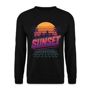 Retro Sunset - 80s Style - Unisex Sweatshirt - black - Front - Alina (178cm) & Michal (187cm)