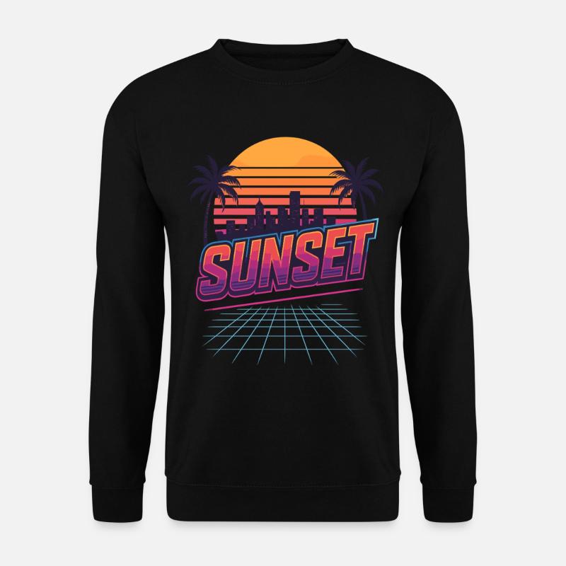 Retro Sunset - 80s Style - Unisex Sweatshirt - black
