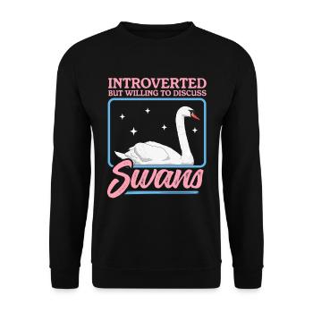 Schwäne Schwan Schwanenliebhaber Geschenk - Unisex Pullover - Schwarz - Vorne - Alina (178cm) & Michal (187cm)