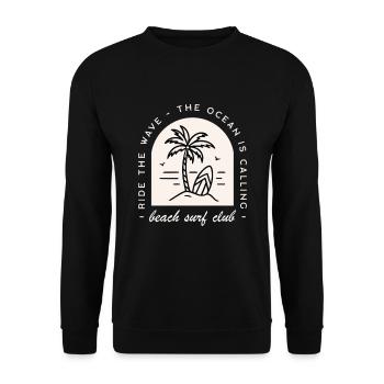 Beach surf club funny surfer retro - Unisex Sweatshirt - black - Front - Alina (178cm) & Michal (187cm)