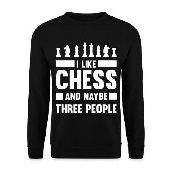 I like chess and maybe three people - Unisex Sweatshirt - black - Front - Alina (178cm) & Michal (187cm)