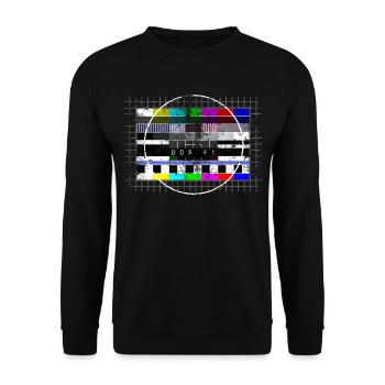 DDR Testbild Color used look - 80er Jahre - Unisex Pullover - Schwarz - Vorne - Alina (178cm) & Michal (187cm)
