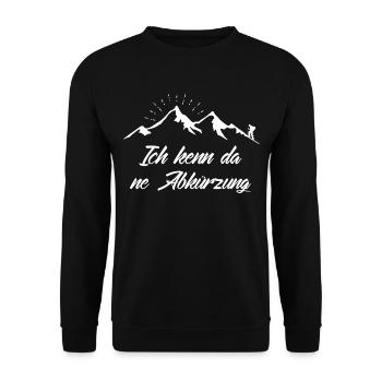 Lustiges Wander Fun T-Shirt - Die Abkürzung - Unisex Pullover - Schwarz - Vorne - Alina (178cm) & Michal (187cm)