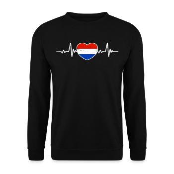Pays-Bas Coeur Drapeau Néerlandais Vintage - Sweat-shirt Unisexe - noir - Devant - Alina (178cm) & Michal (187cm)