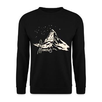 Matterhorn Zermatt Wanderung Wandern Souvenir - Unisex Pullover - Schwarz - Vorne - Alina (178cm) & Michal (187cm)