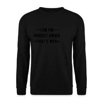 Product Owner Informatik Scrum Programmieren - Unisex Pullover - Schwarz - Vorne - Alina (178cm) & Michal (187cm)