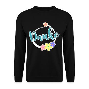 Thank you frame Decoration Thank you Thank you - Unisex Sweatshirt - black - Front - Alina (178cm) & Michal (187cm)