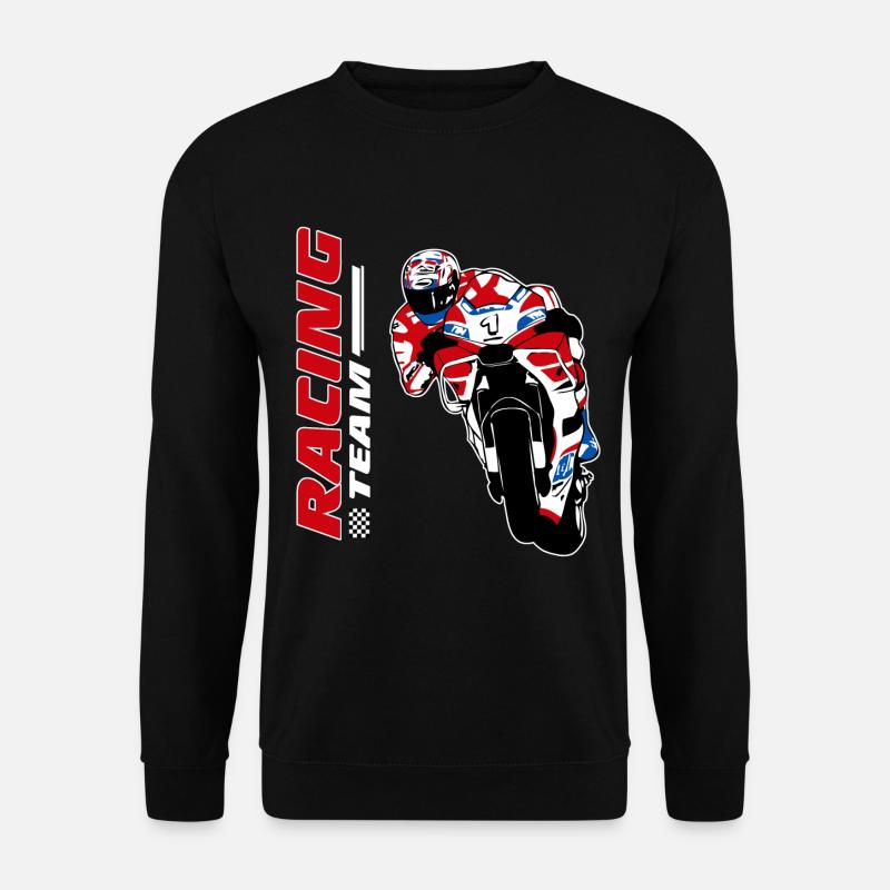 Motorradrennen - Rennmotorrad - Unisex Pullover - Schwarz