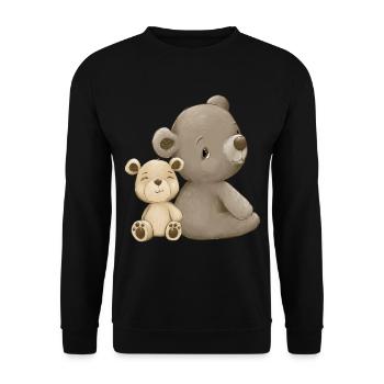 Mom and baby bear - Unisex Sweatshirt - black - Front - Alina (178cm) & Michal (187cm)