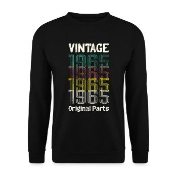 Vintage 1965 Original Parts. 65 Birthday Retro - Unisex Sweatshirt - black - Front - Alina (178cm) & Michal (187cm)