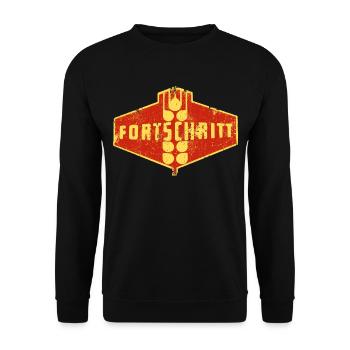DDR Landmaschinen FORTSCHRITT - Unisex Pullover - Schwarz - Vorne - Alina (178cm) & Michal (187cm)