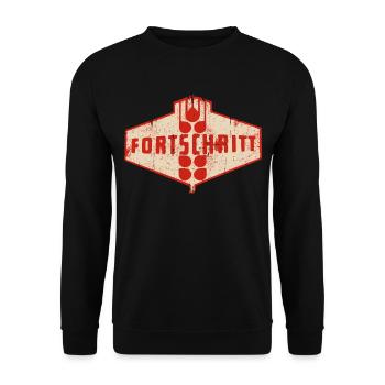 DDR Landmaschinen IFA - FORTSCHRITT - Unisex Pullover - Schwarz - Vorne - Alina (178cm) & Michal (187cm)
