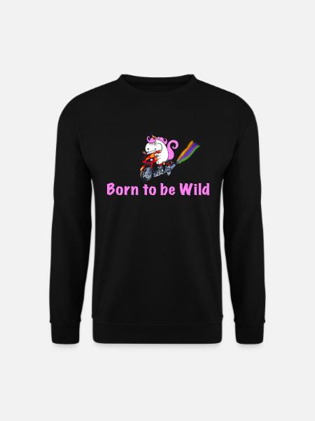 Moto de licorne Born to be Wild disant - Sweat-shirt Unisexe - noir