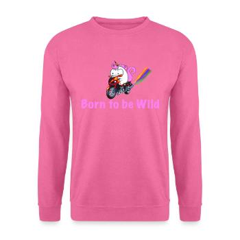 Moto de licorne Born to be Wild disant - Sweat-shirt Unisexe - rose - Devant