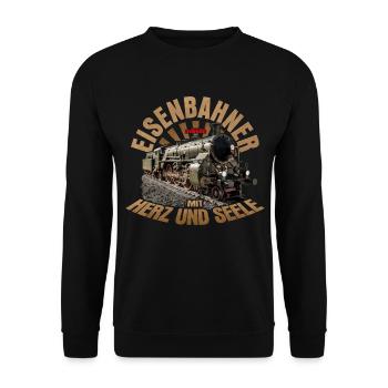 Märklin Eisenbahner Mit Herz Und Seele - Unisex Pullover - Schwarz - Vorne - Alina (178cm) & Michal (187cm)