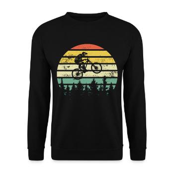 VTT - Downhill Retrocolor - Cadeau - Sweat-shirt Unisexe - noir - Devant - Alina (178cm) & Michal (187cm)