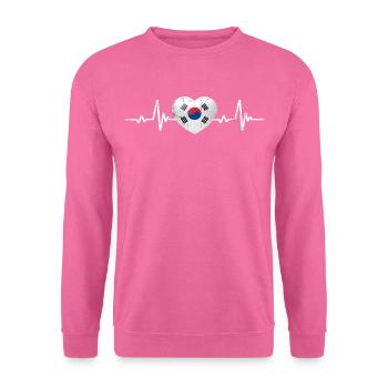 Corée du Sud Coeur Drapeau Sud-Coréen Rétro - Sweat-shirt Unisexe - rose - Devant