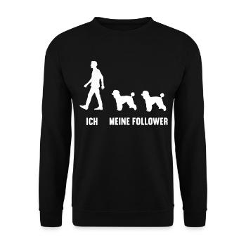 Ich Meine Follower Pudel Pudelbesitzer Pudelhalter - Unisex Pullover - Schwarz - Vorne - Alina (178cm) & Michal (187cm)