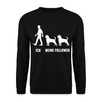 Ich Meine Follower Rottweiler Rottie Rottiehalter - Unisex Pullover - Schwarz - Vorne - Alina (178cm) & Michal (187cm)