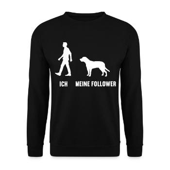 Ich meine Follower Broholmer Broholmerbesitzer - Unisex Pullover - Schwarz - Vorne - Alina (178cm) & Michal (187cm)