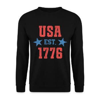 USA Est 1776 - Unisex Sweatshirt - black - Front - Alina (178cm) & Michal (187cm)