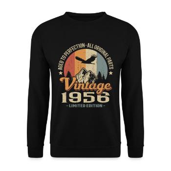 Vintage retro 1956 - Sweat-shirt Unisexe - noir - Devant - Alina (178cm) & Michal (187cm)