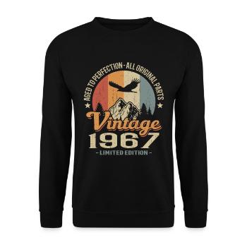 Vintage retro 1967 - Sweat-shirt Unisexe - noir - Devant - Alina (178cm) & Michal (187cm)